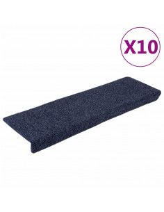 Tappetini per Scale 10 pz Antracite 65x21x4cm Tessuto Agugliato 2