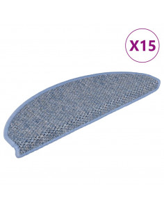 Tappeti Autoadesivi Scale Aspetto Sisal 15 pz 65x21x4 cm Blu 2