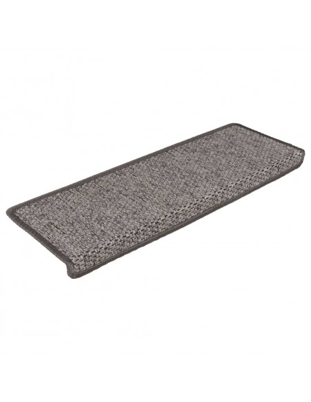 Tappeti Autoadesivi Scale Sisal 15 pz 65x21x4 cm Grigio e Beige