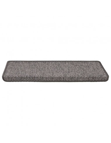 Tappeti Autoadesivi Scale Sisal 15 pz 65x21x4 cm Grigio e Beige