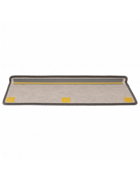 Tappeti Autoadesivi Scale Sisal 15 pz 65x21x4 cm Grigio e Beige