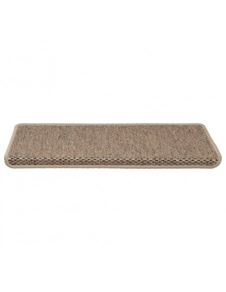 Tappeti Autoadesivi Scale Aspetto Sisal 15 pz 65x21x4 cm Sabbia