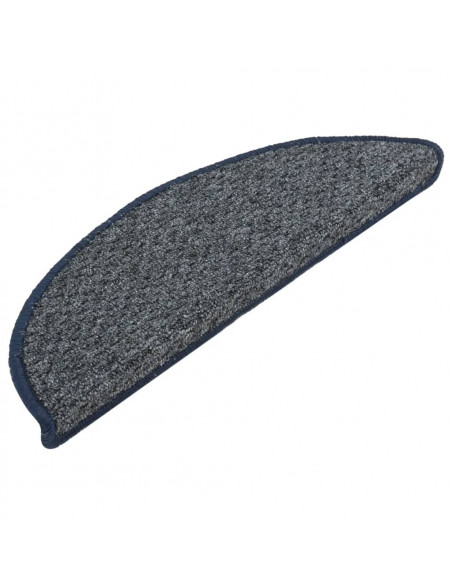 Tappetini per Scale 15 pz Blu Scuro 56x17x3 cm