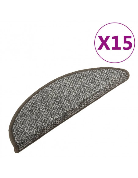 Tappetini per Scale 15 pz Antracite 65x21x4 cm