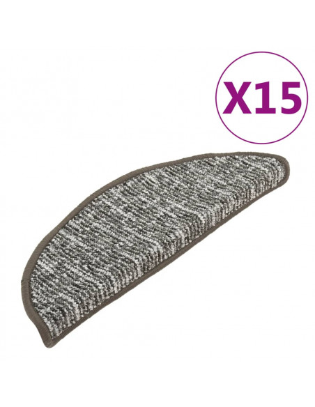 Tappetini per Scale 15 pz Antracite 56x17x3 cm