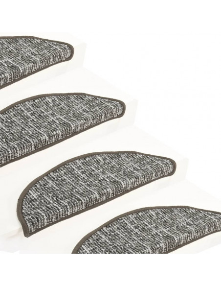 Tappetini per Scale 15 pz Antracite 56x17x3 cm