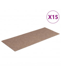 Tappeti Adesivi Rettangolari per Scale 15 pz 60x25 cm Nocciola 2