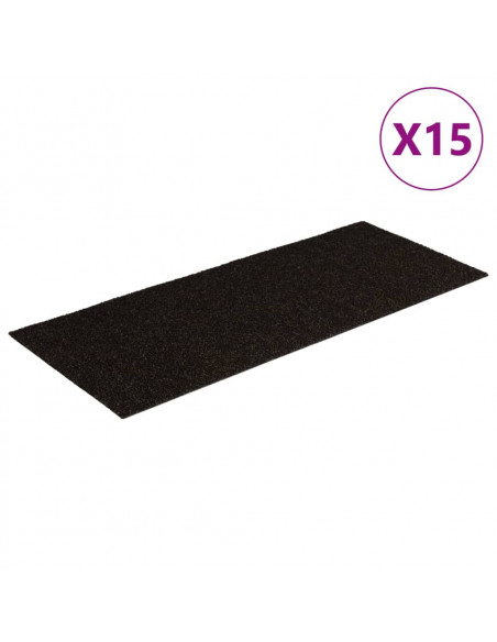 Tappeti Adesivi Rettangolari Scale 15 pz 60x25 cm Marrone Scuro