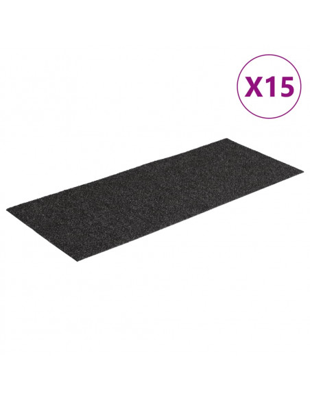 Tappetini Autoadesivi per Scale 15 pz 65x28 cm Antracite