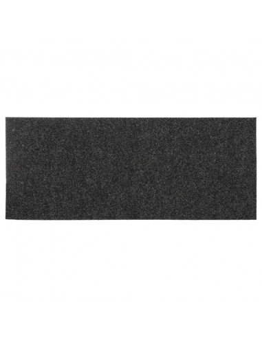 Tappetini per scale autoadesivi 15 pz 60x25 cm antracite rettangolari