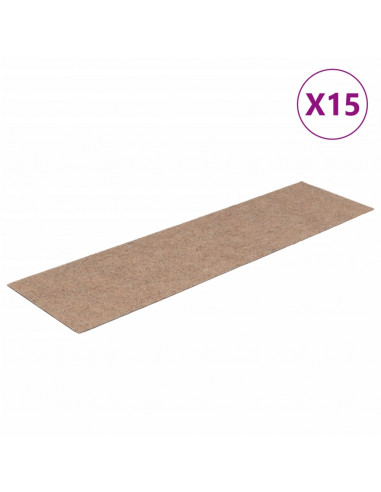 Tappeti Adesivi Rettangolari Scale 15 pz 76x20cm Marrone Chiaro