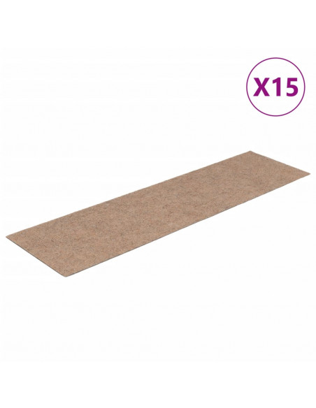 Tappeti Adesivi Rettangolari Scale 15 pz 76x20cm Marrone Chiaro