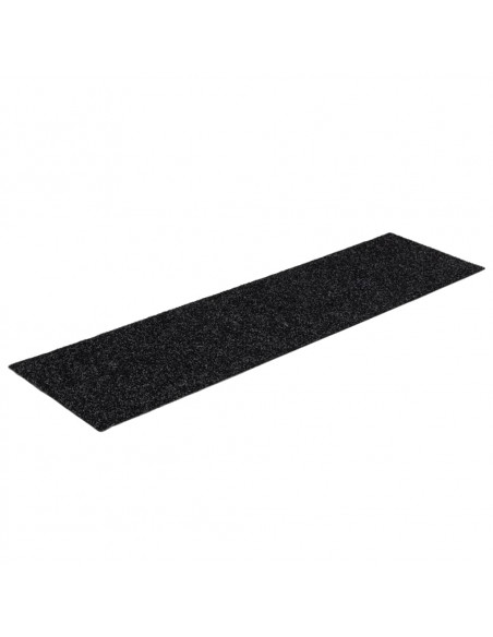 Tappeti Adesivi Rettangolari per Scale 15 pz 76x20 cm Neri