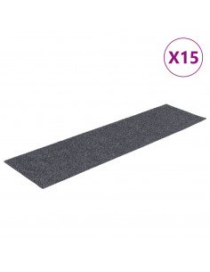 Tappeti Adesivi Rettangolari Scale 15 pz 76x20 cm Grigio Chiaro 2