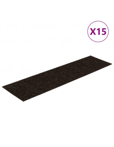 Tappetini Autoadesivi per Scale 15 pz 76x20 cm Antracite