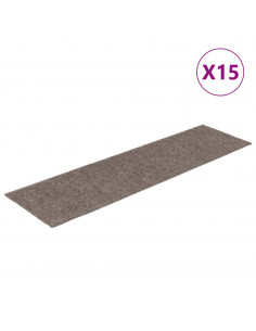 Tappeti Adesivi Rettangolari per Scale 15 pz 76x20 cm Crema 2