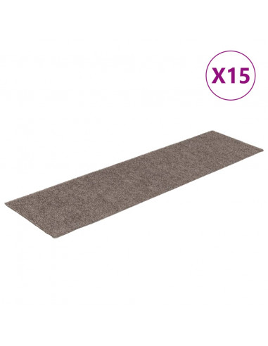 Tappeti Adesivi Rettangolari per Scale 15 pz 76x20 cm Crema