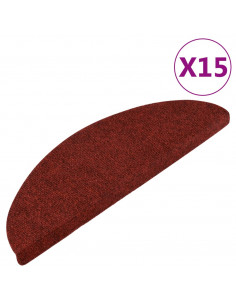 Tappeti Adesivi per Scale 15 pz 56x17x3 cm Rossi 2