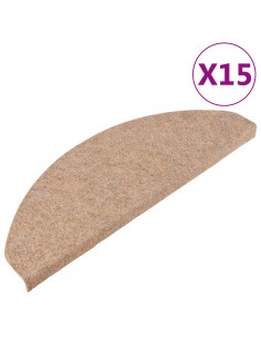 Tappetini Autoadesivi per Scale 15 pz 65x22,5x3,5 cm Beige 2