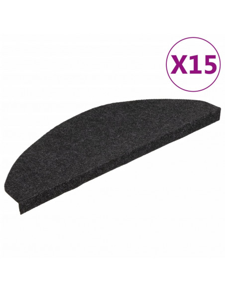 Tappetini Autoadesivi per Scale 15 pz 65x22,5x3,5 cm Neri