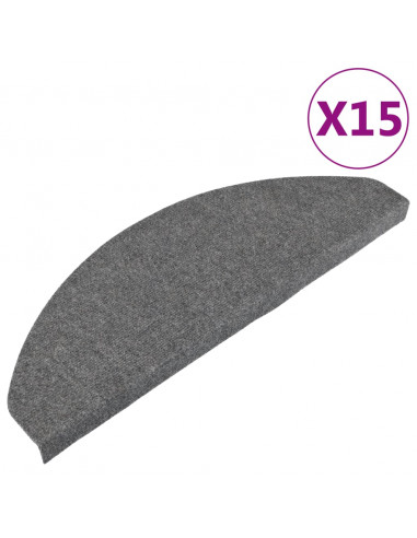 Tappetini Autoadesivi per Scale 15 pz 65x22,5x3,5 cm Grigi