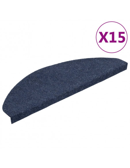 Tappetini Autoadesivi per Scale 15 pz 65x22,5x3,5 cm Blu