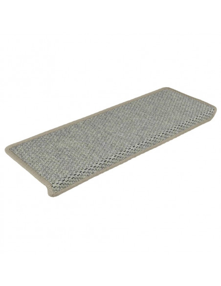 Tappeti Autoadesivi Scale Aspetto Sisal 15 pz 65x21x4 cm Grigi