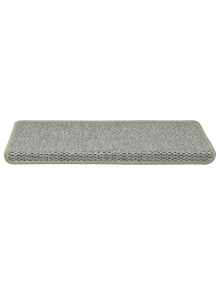 Tappeti Autoadesivi Scale Aspetto Sisal 15 pz 65x21x4 cm Grigi