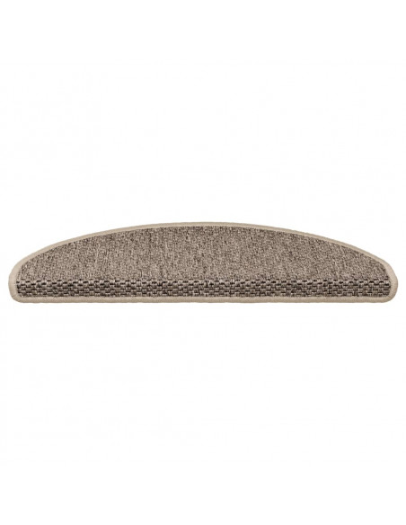 Tappeti Adesivi Scale Aspetto Sisal 15 pz 65x21x4cm Beige Scuro