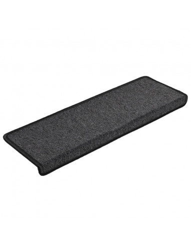 Tappetini per Scale 15 pz 65x21x4 cm Antracite