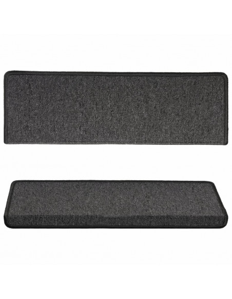 Tappetini per Scale 15 pz 65x21x4 cm Antracite