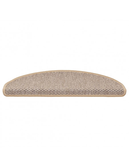 Tappeti Adesivi Scale Aspetto Sisal 15pz 65x21x4cm Beige Chiaro