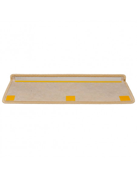 Tappeti Adesivi Scale Aspetto Sisal 15pz 65x21x4cm Beige Chiaro