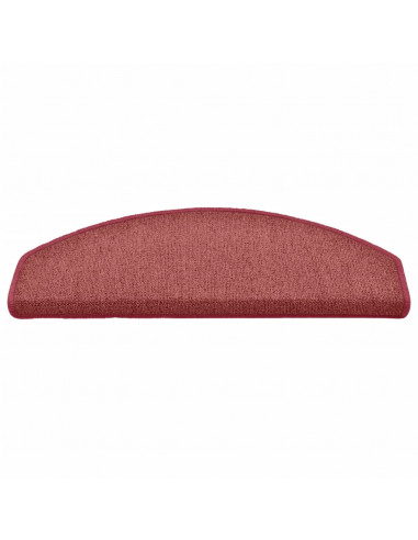 Tappetini per scale 15 pz 65x24x4 cm Bordeaux Semicircolari Grandi
