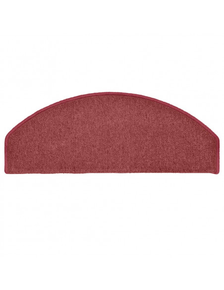 Tappetini per scale 15 pz 65x24x4 cm Bordeaux Semicircolari Grandi