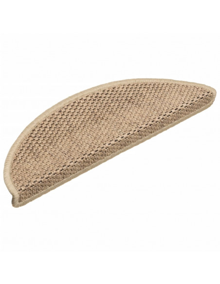 Tappeti Autoadesivi Scale Aspetto Sisal 15 pz 56x17x3 cm Sabbia