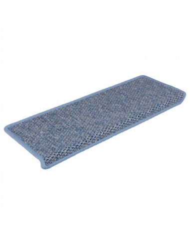 Tappeti Autoadesivi Scale Aspetto Sisal 15 pz 65x21x4 cm Blu