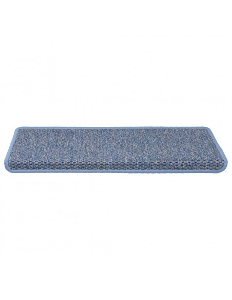 Tappeti Autoadesivi Scale Aspetto Sisal 15 pz 65x21x4 cm Blu