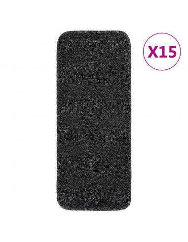 Tappetini per Scale 15 pz 60x25 cm Antracite Rettangolari