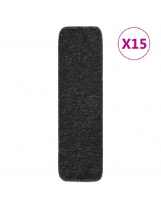 Tappetini per Scale 15 pz 75x20 cm Antracite Antiscivolo 2