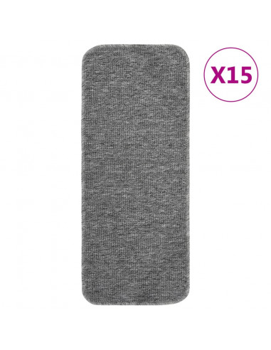 Tappetini Scale 15 pz 60x25 cm Grigi Antiscivolo Rettangolari