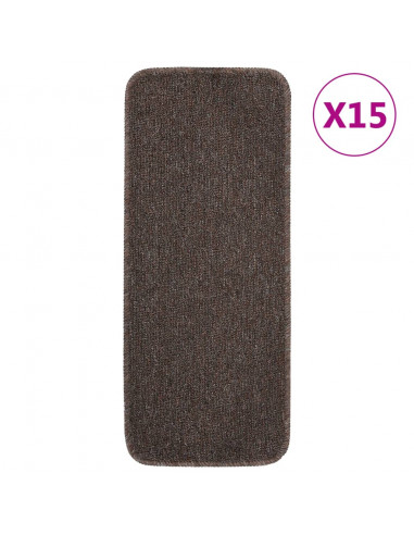 Tappetini Scale 15 pz 60x25 cm Marroni Antiscivolo Rettangolari