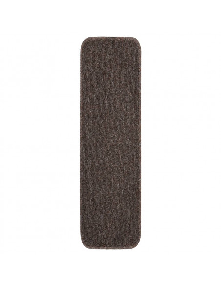 Tappetini Scale Antiscivolo 15 pz 75x20 cm Marroni Rettangolari
