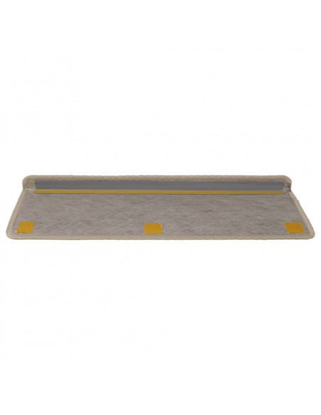 Tappeti Adesivi Scale Aspetto Sisal 15 pz 65x21x4cm Beige Scuro