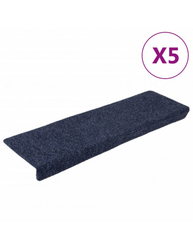 Tappetini per Scale Tessuto Agugliato 5 pz 65x21x4 cm Antracite