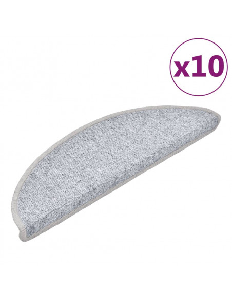 Tappetini per Scale 10 pz 56x17x3 cm Grigio Chiaro