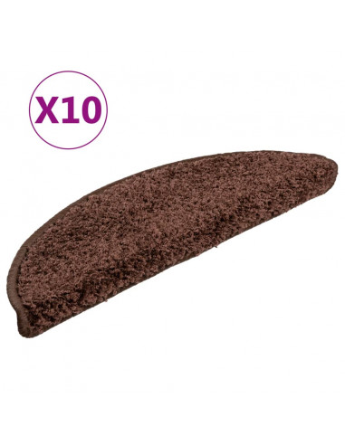 Tappetini per Scale 10 pz 56x17x3 cm Marroni