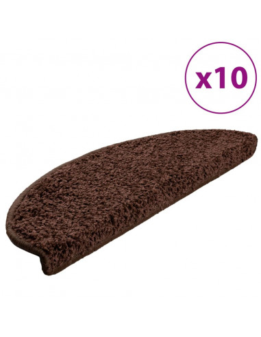 Tappetini per Scale 10 pz 65x21x4 cm Marroni