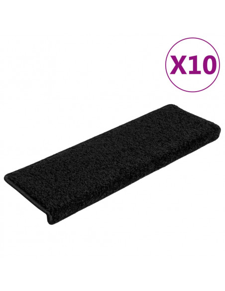 Tappetini per Scale 10 pz 65x21x4 cm Neri