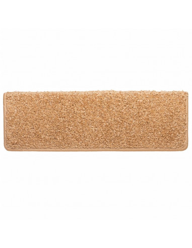 Tappetini per scale 10 pz 65x21x4 cm Beige Bordo rettangolare
